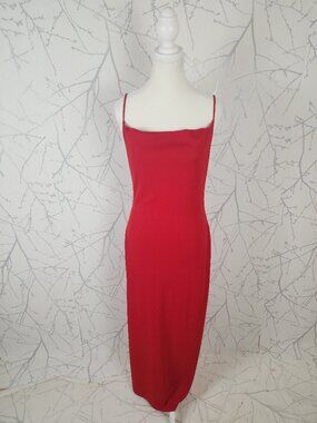 Smart Set Red Stretch Knit Strappy Cowl Neck Maxi Dress